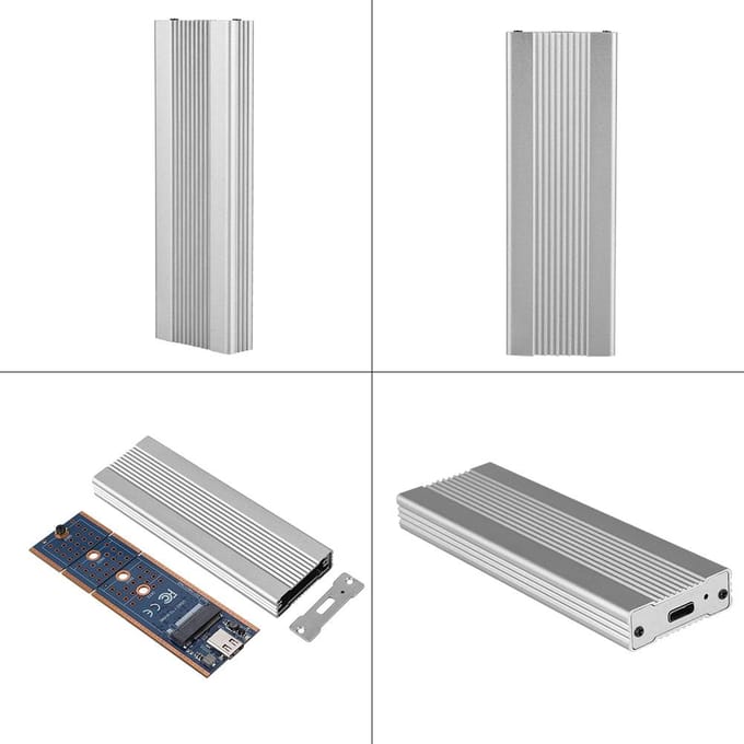 USB3.1 naar M.2 NVME Harde Schijf Behuizing SSD Behuizing Enclosure NGFF PCIE naar Type C Adapter Zilver&Wit (Niet white