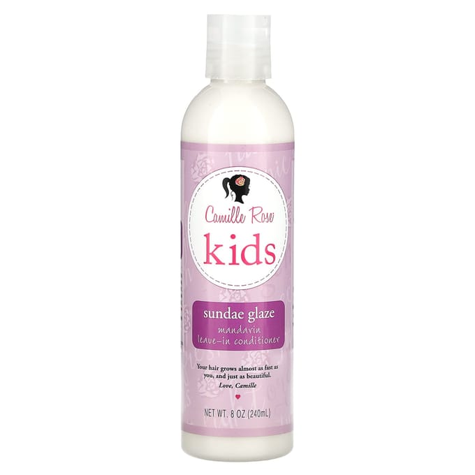 Camille Rose, Après-shampoing sans rinçage à la mandarine pour enfants, Sundae Glaze, 227 g (240ml) white