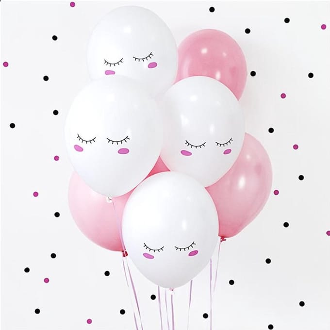 Partydeco - Ballonnen Smiley Unicorn (6 stuks)
