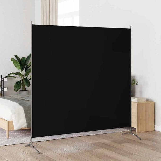 vidaXL - Kamerscherm - met - 1 - paneel - 175x180 - cm - zwart