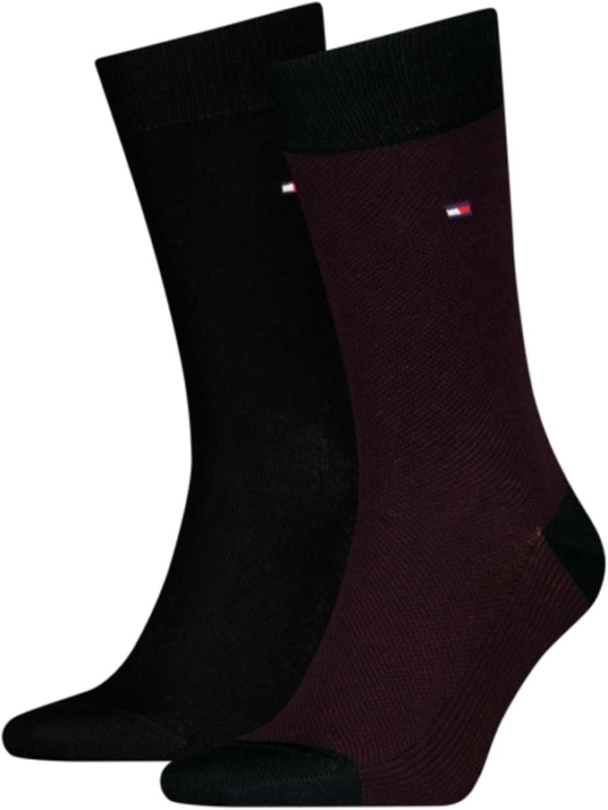 Tommy Hilfiger Herensokken Birdeye 2-Pack Burgundy