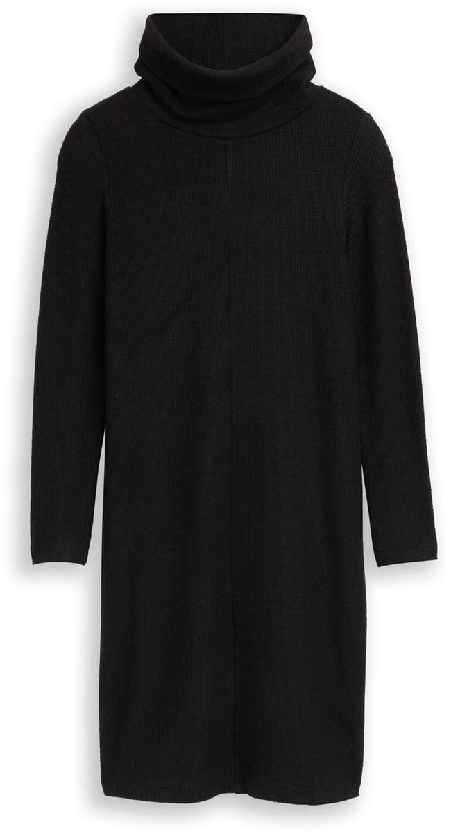 Tom Tailor - Comfortabele jurk met wafelstructuur - Maat 36 - deep black