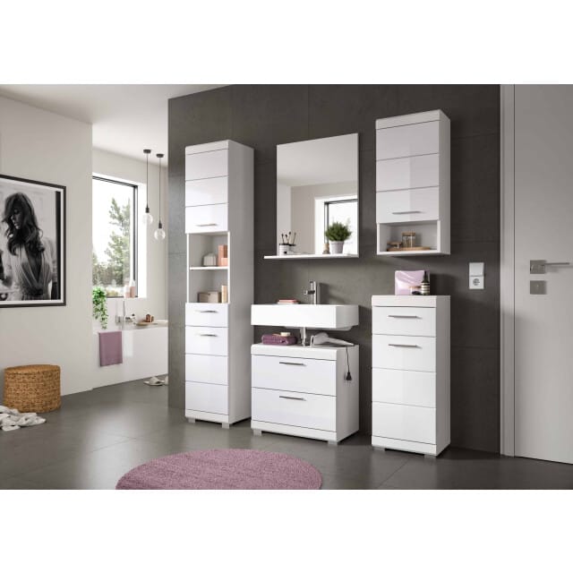 Scout badkamercombinatie wit hoogglans MDF TZ wit NB - 37x112x191cm