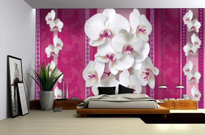 Poster | Roze , Wit | 104 x 70,5 cm