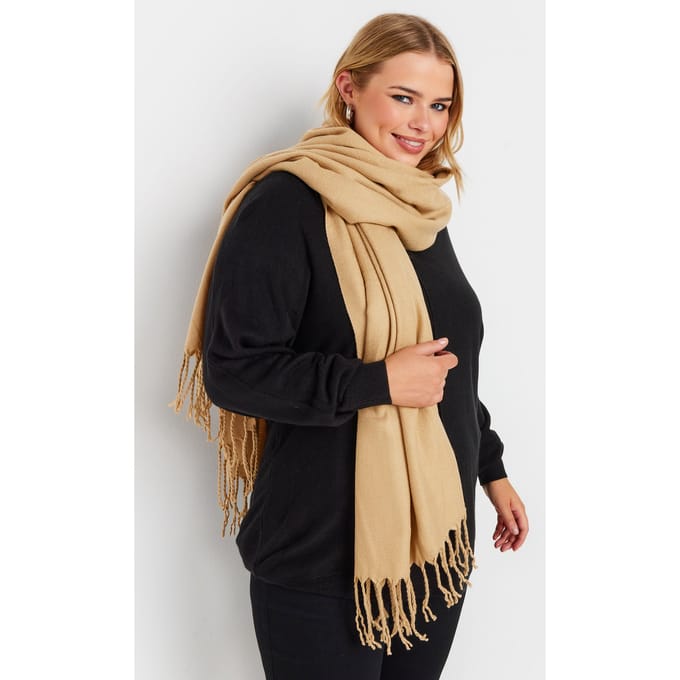 Yours Beige Bruine Deken Wikkelsjaalsize One Size