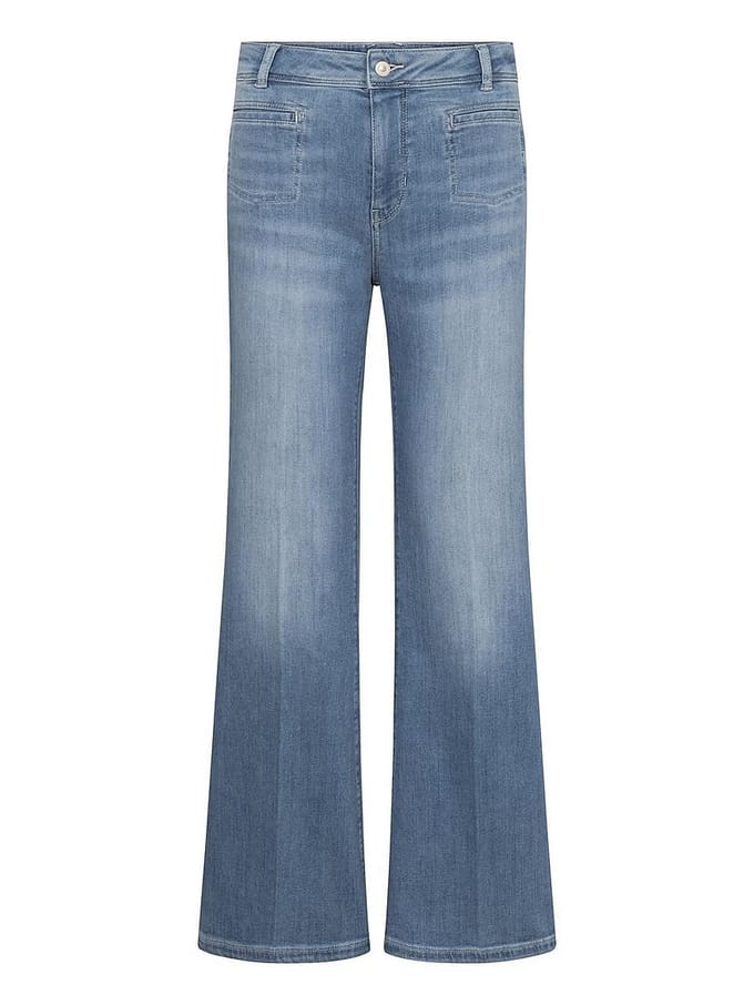 flared fit jeans van katoenmix model 'NELLA'