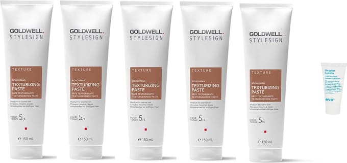5 x Goldwell - StyleSign Roughman Texturizing Paste - 150ml - Limited Edition + WILLEKEURIG Travel Size