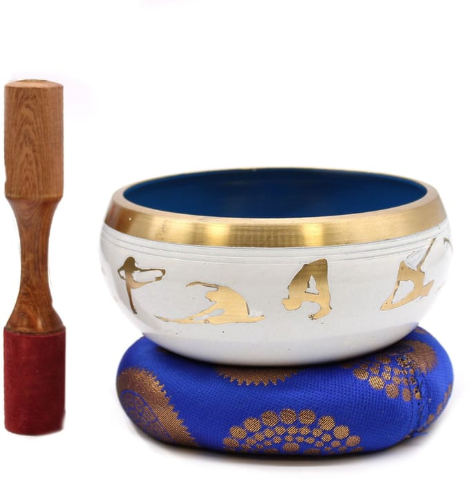 Grote Yoga Moves klankschalenset - Wit/Blauw 14 cm