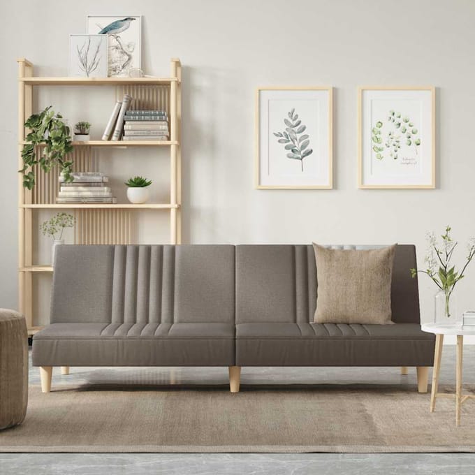 vidaXL - Slaapbank - stof - taupe
