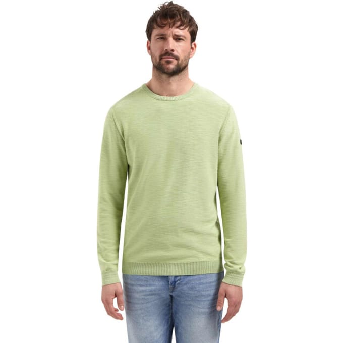 No Excess Pullover crewneck garment dyed + st green