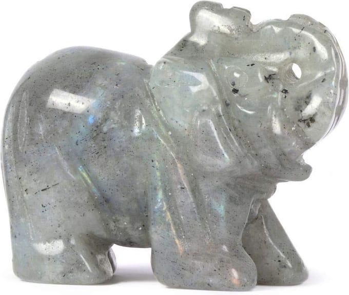 Bixorp Gems Labradoriet Olifant Beeldje - Edelsteen Dier