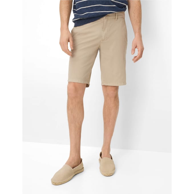 Brax Heren Bermuda  Style BARI CANVAS, lichtbruin, maat 33
