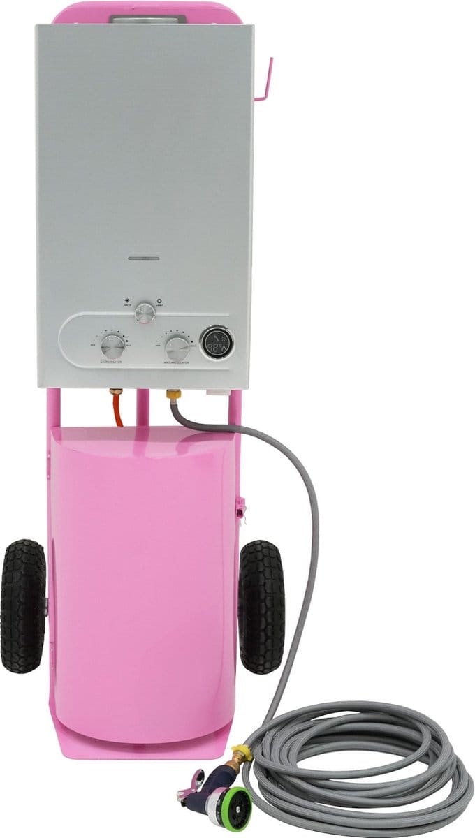 Draagbare douche voor paarden - roze - 18l - 9 straalmodi