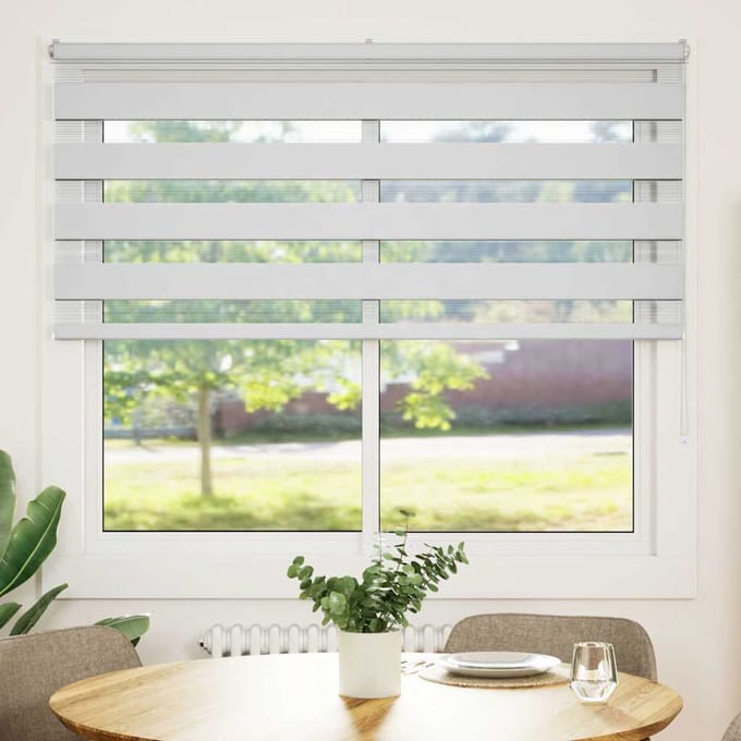 vidaXL - Zebra - Blind - 160x100 - cm - stofbreedte - 155,9 - cm - polyester - wit