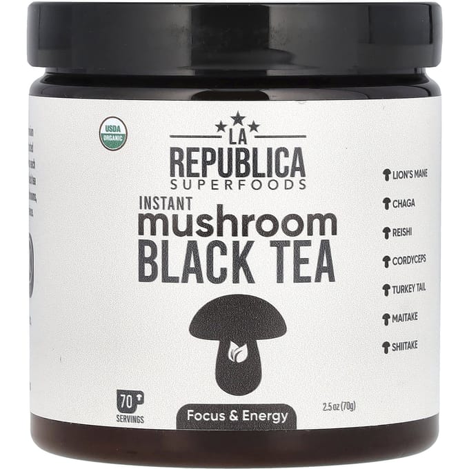Instant Champignon Zwarte Thee, 70G(2,5 oz) white