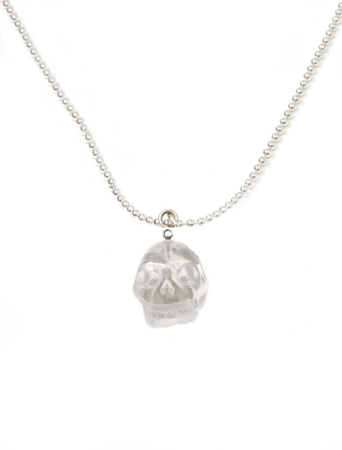 IbizaMen - heren - ketting - ballchain - rvs - schedel - kristal