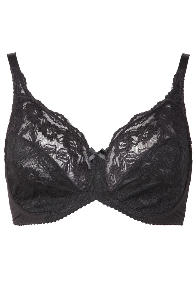 Yours Kanten Stretch Bh Met Beugel In Zwart Bestsellersize 85B