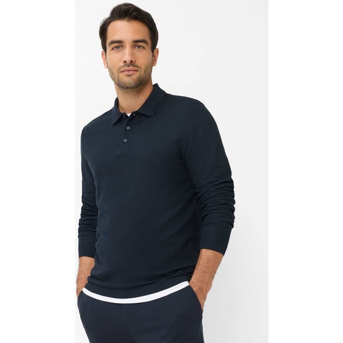Brax Heren Poloshirt  Style PRINCETON navy, donkerblauw, maat S