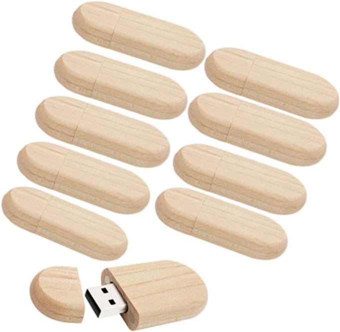 Houten USB Sticks - Opslag Media - Bestanden Opslaan - Plug and Play - 32 GB - Houtkleur