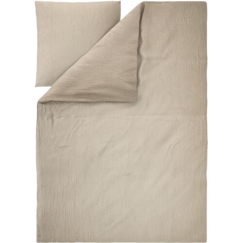 LIVARNO Mousseline dekbedovertrek 140 x 200 cm (Beige)