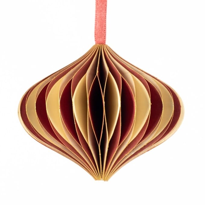 Papieren honeycomb hanger rood met wit