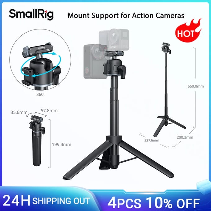 SmallRig 5435 Grip-Tripod for Action Cameras