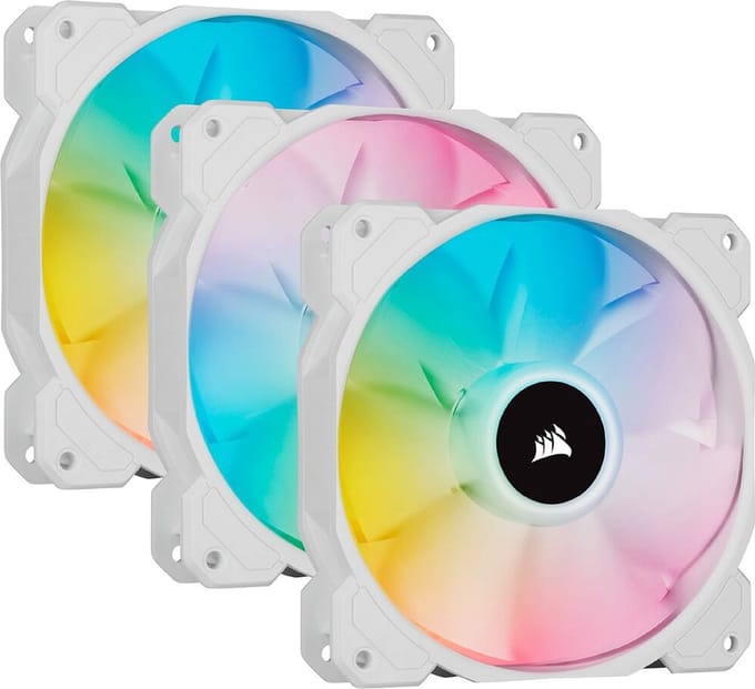 Corsair iCUE SP120 RGB Elite Performance Wit - Kit with iCUE Verlichting Node CORE - Case ventilator - 120mm - Wit met RGB-licht - 27 dBA