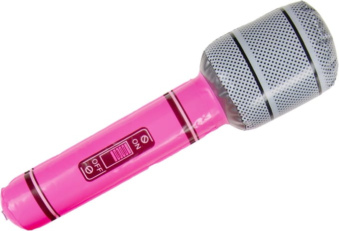 Duckiez Opblaas microfoon - roze - speelgoed - kinderen - opblaasbaar