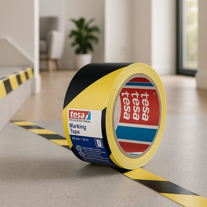 Tesa - Markeringstape - 33m x 50mm - Geel/Zwart - PVC
