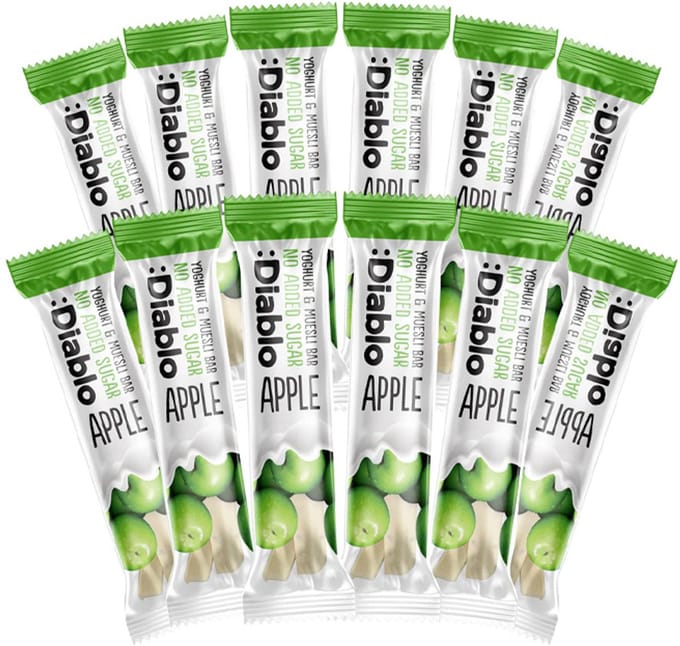 Diablo | No Added Sugar | Apple Yoghurt Muesli Bar | 12 Stuks | 12 x 30 gram