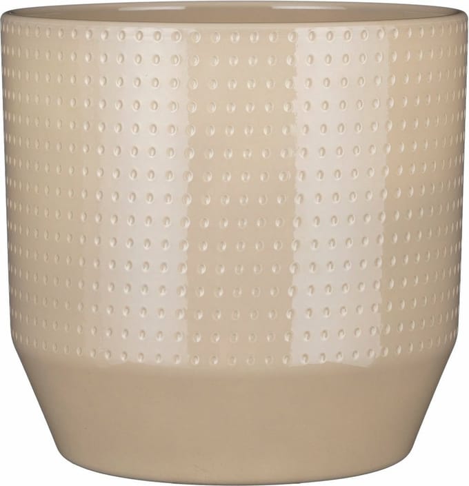 Mica Decorations Bloempot model Nola - beige - D27 x H26 cm - relief dots