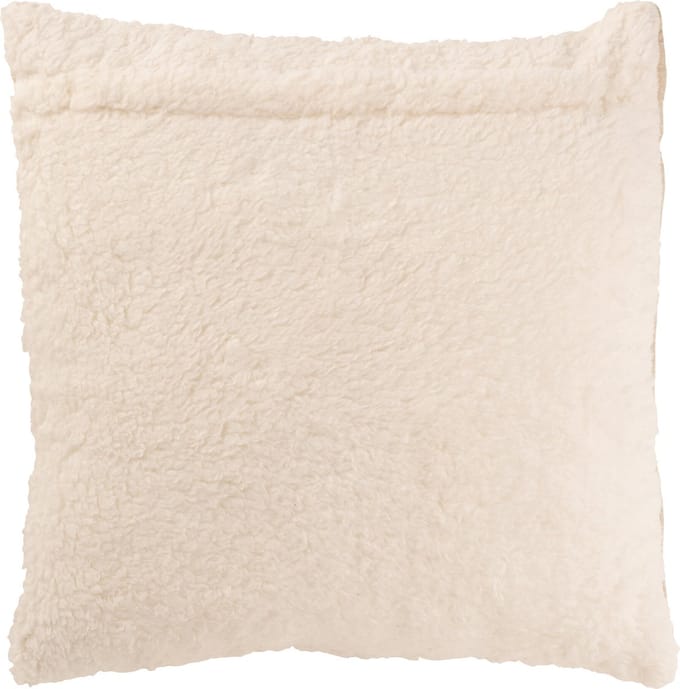 J-Line kussen teddy strepen stiksel - katoen/polyester - beige