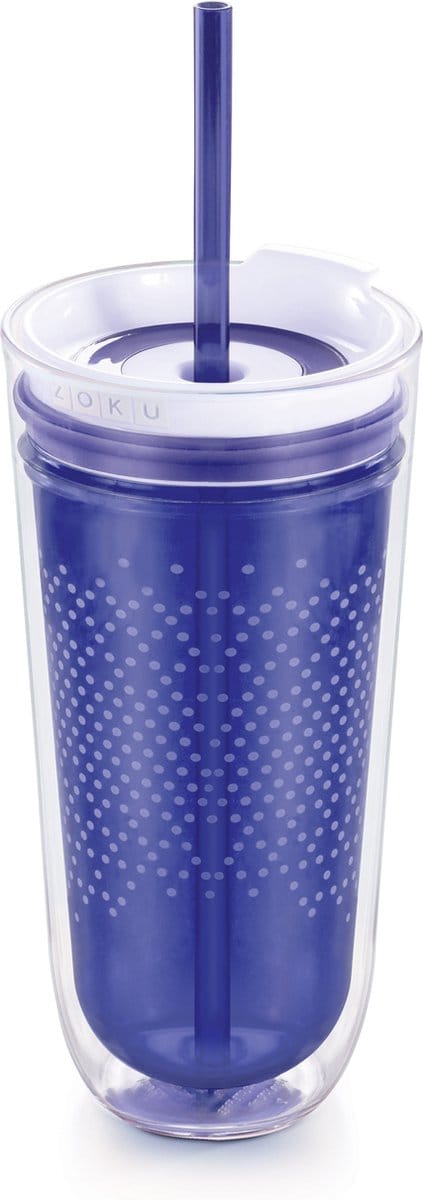 Zoku Hydration Drinkbeker - Incl Rietje - 325 ml - Blauw