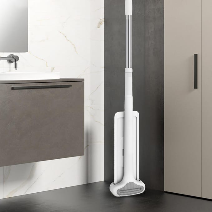 Microfiber Mop Vloerreinigingssysteem Wasbare Pads Herbruikbare Stofmoppen met 4 STKS Zachte Navulpads 32cm gray