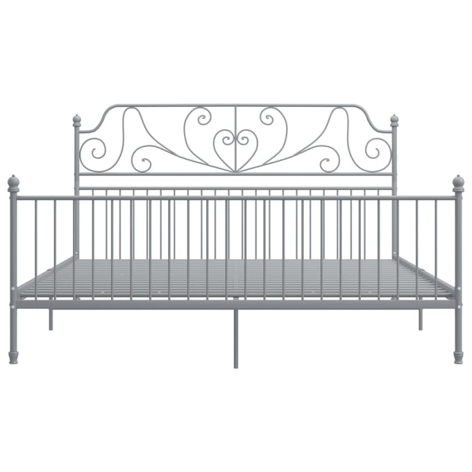 vidaXL - Bedframe - metaal - grijs - 200x200 - cm