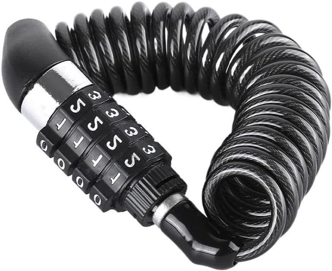 Fietsslot - Ketting slot - Fietsbeveiliging - 4 cijferige code - 300 gram - Wit