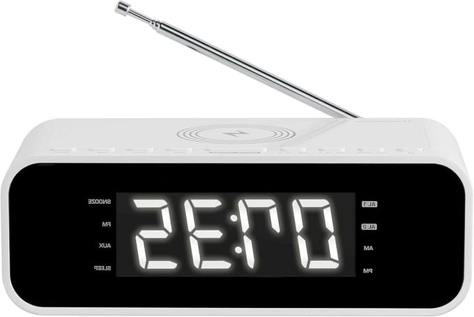 Wekker Radio - Digitale Klok - Ochtend Routine - Draadloze Lader - Dubbel Alarm - Wit