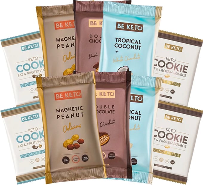 Be Keto | Mix Keto Cookies & Bars | Voordeelpakket | 10 x Keto Snackbar