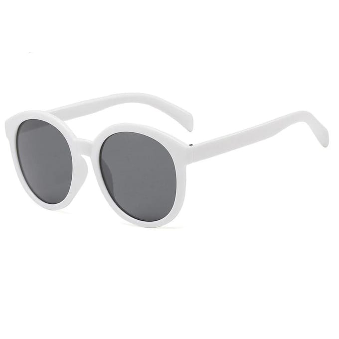 Designer Overdreven Grote Ronde Zonnebril Dames Luxe Plastic Zonnebril Klassiek Retro Buiten groot white