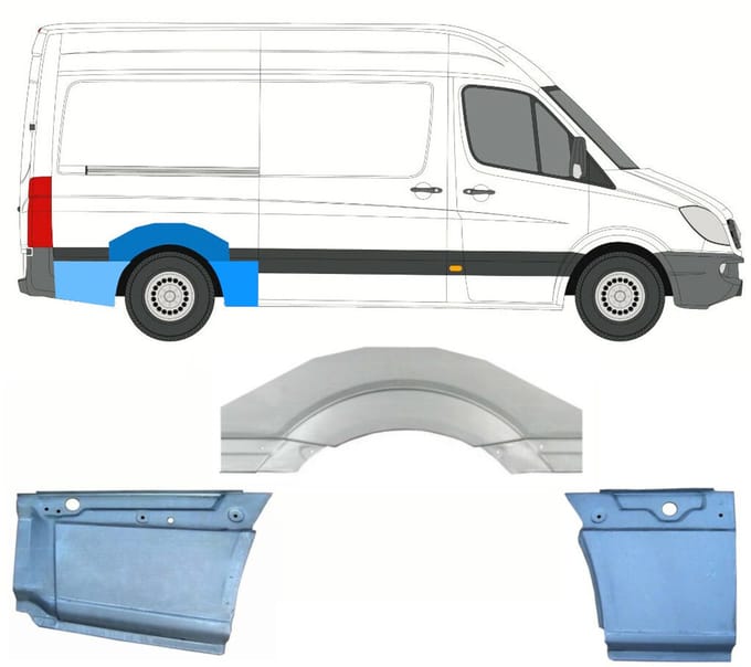 Reparatiepaneel achterspatbord voor Volkswagen Crafter 2005-2017 / Rechts / Set
