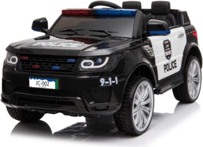 Politieauto 12V kinderauto met sirenes en flitslampen