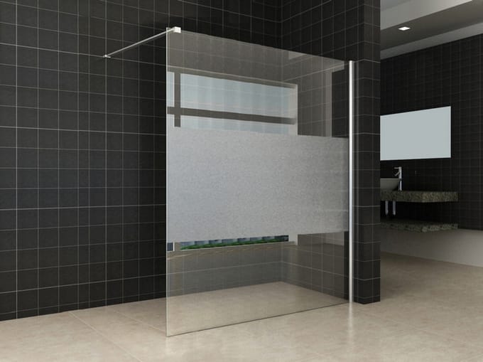 Sanifun douchewand Renzo 1400 x 2000 NANO glas met strook mat glas
