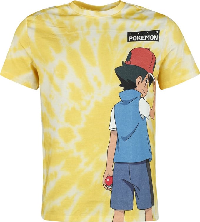 Pokémon Ash & Pikachu T-shirt geel XXL