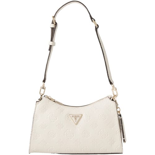GUESS schoudertas Cresidia II Top Zip Shoulder Bag Cream White Logo crème