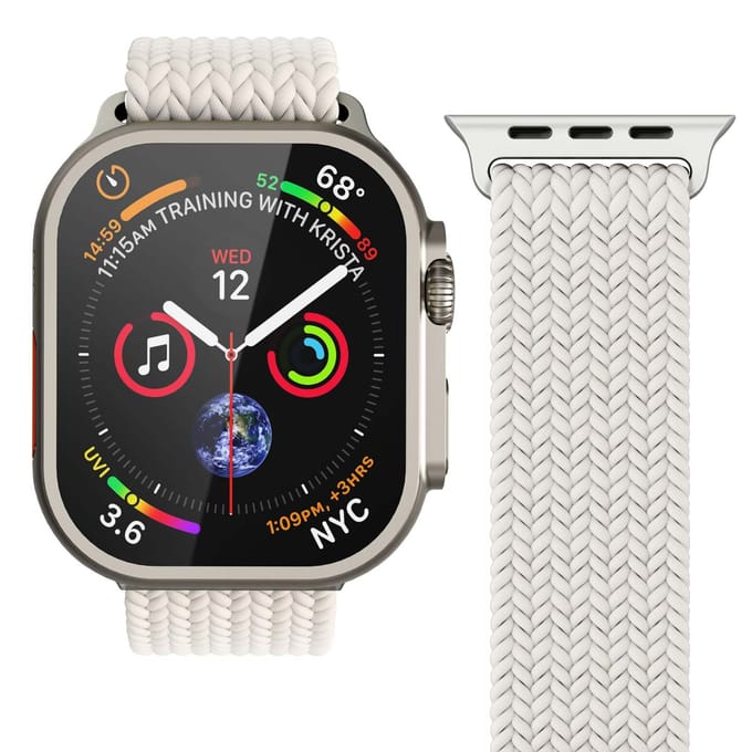 Vonmählen Woven Loop bandje voor de Apple Watch | 44/45/46/49 mm - Cream
