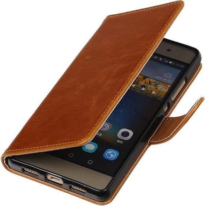 Bruin Pull-Up PU booktype wallet hoesje voor Sony Xperia C6