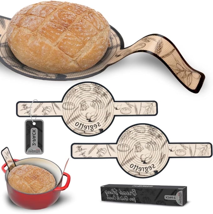 Bakmat Silicone - Brood Sling - Brood Bakken - Hittebestendig Materiaal - 2 Stuks - Grijs