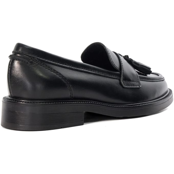Dune Garda Leren Vrouwen Zwarte Loafers
