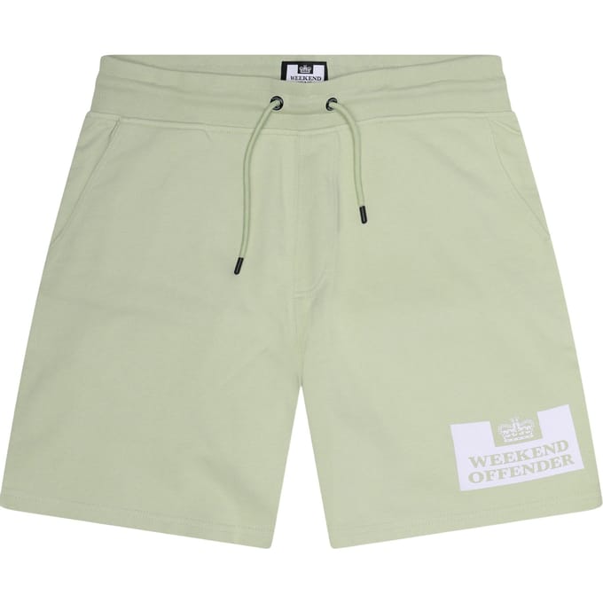 Weekend Offender Heren-sweatshorts met Parma-logo (Pepermunt/Wit)