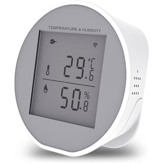 Tuya WiFi-temperatuur-vochtigheidssensor Intelligente hygrothermograafmeter met hoog en laag wit